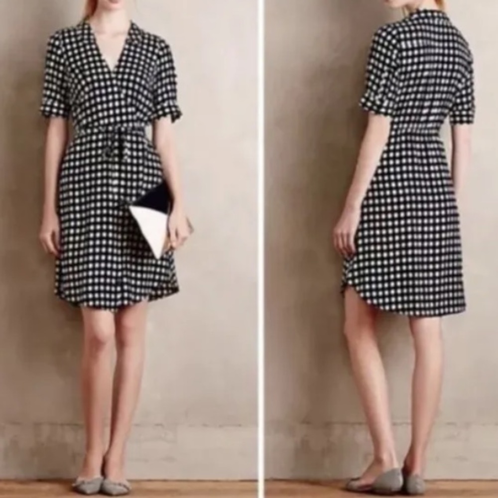 11:1 TYLHO Cortland Wrap Dress Blurred Polka-Dot Print